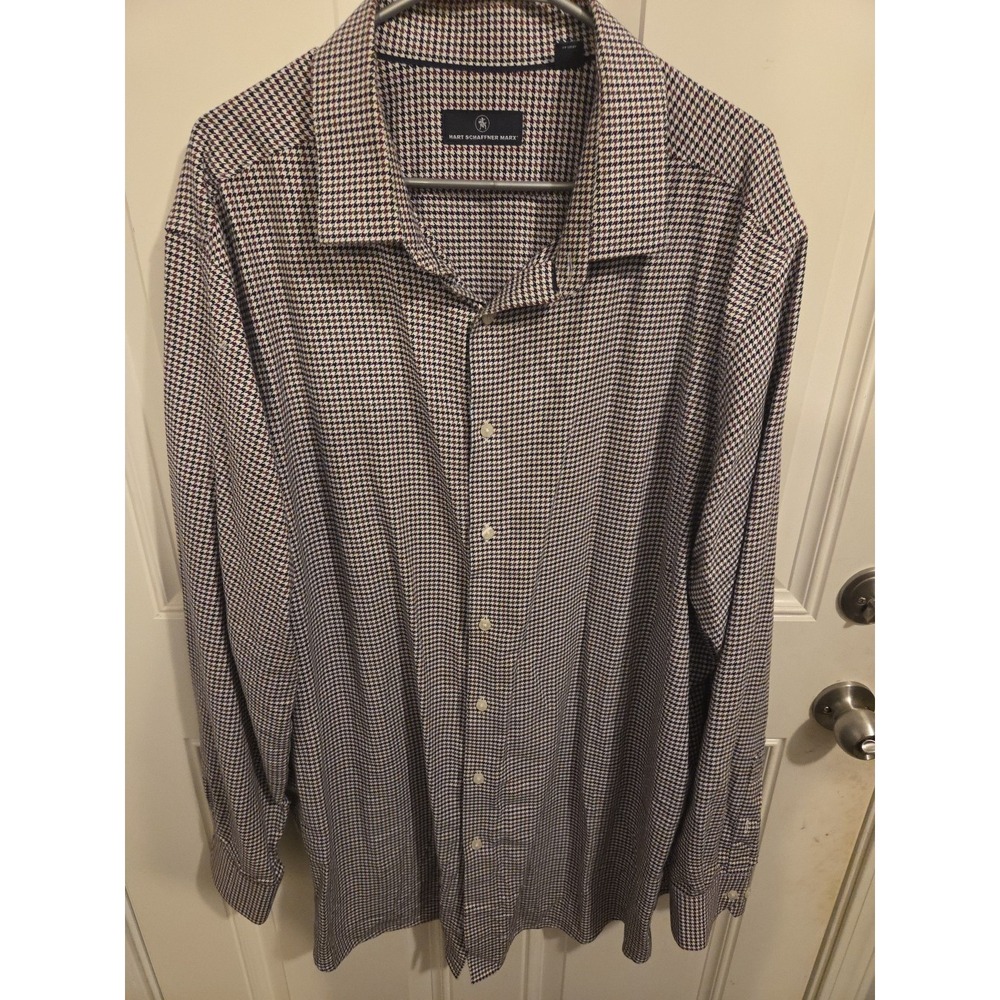 Hart Schaffner Marx Multicolor Long-Sleeve Spread Collar Large‎ Sport Shirt 3XT